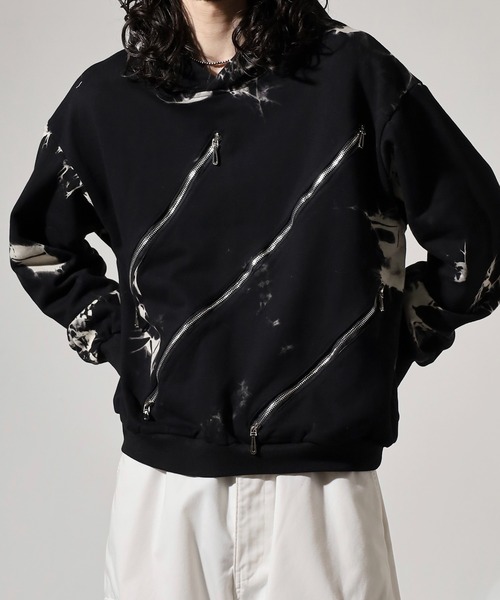 REGIEVO(レジエボ)の「Zipper design pullover hoodie / ファスナーデザイン プルオーバーパーカー フーディー unisex(パーカー・メンズ・ブラック/ホワイト・M/L)」の15枚目の写真