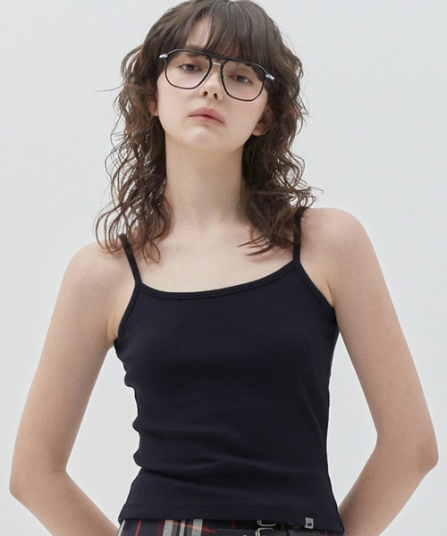 KIRSH(キルシー)の「KIRSH PLAIN CHERRY SEMI CROP SLEEVELESS キルシー プレーン チェリー セミクロップ丈 キャミソール(キャミソール・レディース・ホワイト/ダークネイビー・ONE SIZE)」の1枚目の写真
