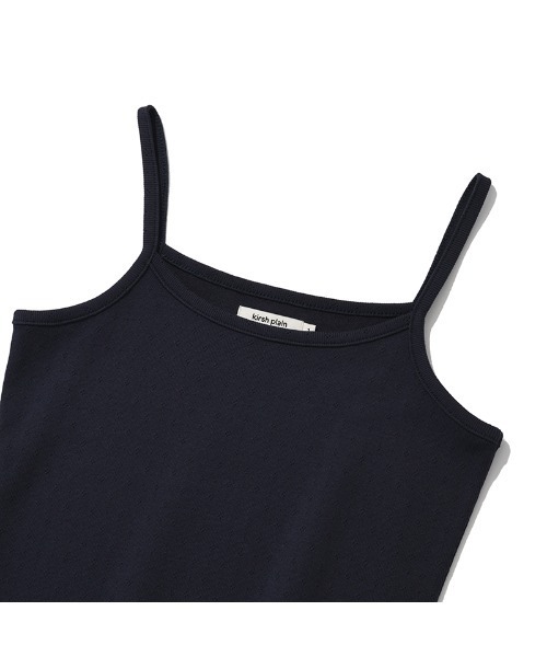 KIRSH(キルシー)の「KIRSH PLAIN CHERRY SEMI CROP SLEEVELESS キルシー プレーン チェリー セミクロップ丈 キャミソール(キャミソール・レディース・ホワイト/ダークネイビー・ONE SIZE)」の5枚目の写真