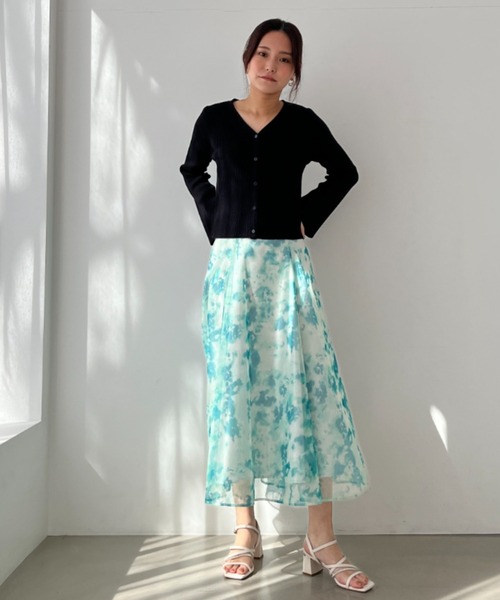 【WEB限定】ミッシュマッシュ MISCH MASCH 2025春夏新作 フレアスリーブVネックカーディガン/MM558401 （BLACK） WEB限定】ミッシュマッシュ MISCH MASCH 2025春夏新作 フレア