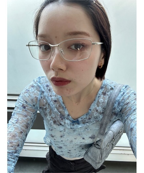 SLY（スライ）の「METAL FLAME SQUARE EYEWEAR メタルフレーム スクエア アイウェア（メガネ・レディース・ブラック/クリア・FREE）」の15枚目の写真