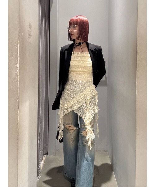 SLY（スライ）の「METAL FLAME SQUARE EYEWEAR メタルフレーム スクエア アイウェア（メガネ・レディース・ブラック/クリア・FREE）」の17枚目の写真