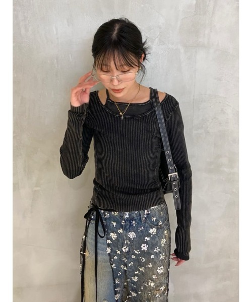 SLY（スライ）の「METAL FLAME SQUARE EYEWEAR メタルフレーム スクエア アイウェア（メガネ・レディース・ブラック/クリア・FREE）」の19枚目の写真