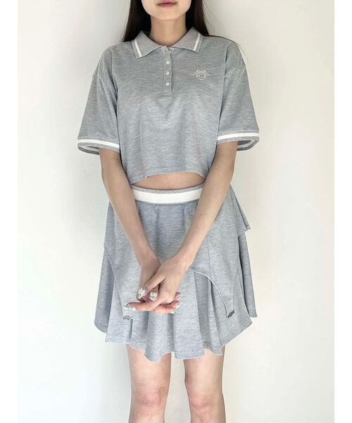 CALNAMUR（カルナムール）の「POLO×SK SET UP/ポロ×スカートセットアップ【セットアイテム】（ワンピース・レディース・ベージュ/ブラック/グレー・FREE）」の4枚目の写真