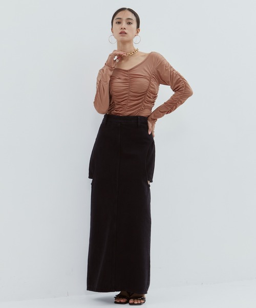 ステュディオス　ギャザースキントップス セール】【STUDIOUS/ステュディオス】Gathered Skin Top