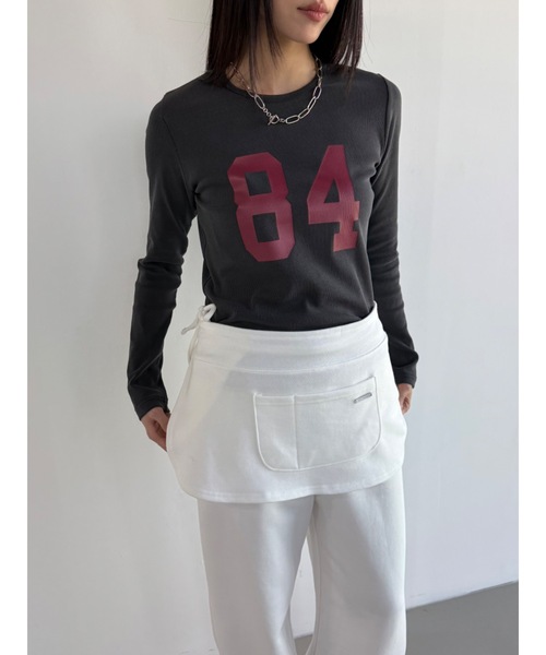 Didot.showroom(ディドット ショールーム)の「レイヤーエプロンSETジョガーパンツ(スウェットパンツ・レディース・チャコール/アイボリー/グレー・FREE)」の17枚目の写真