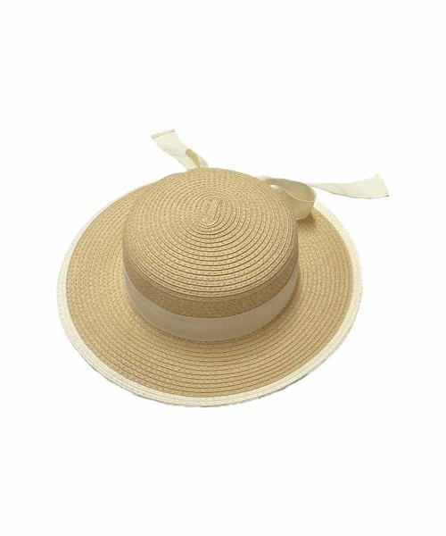 an another angelus（アンアナザーアンジェラス）の「配色ブリムグログランリボンキャノチェ（ハット・レディース・ベージュ/ベージュ×ブラック・FREE）」の8枚目の写真