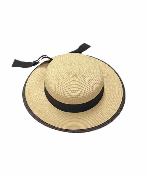 an another angelus（アンアナザーアンジェラス）の「配色ブリムグログランリボンキャノチェ（ハット・レディース・ベージュ/ベージュ×ブラック・FREE）」の9枚目の写真