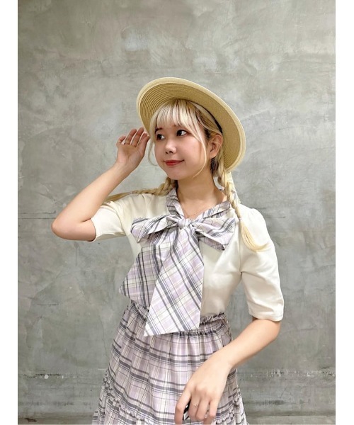 an another angelus（アンアナザーアンジェラス）の「配色ブリムグログランリボンキャノチェ（ハット・レディース・ベージュ/ベージュ×ブラック・FREE）」の21枚目の写真