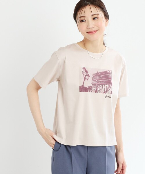 Reflect(リフレクト)の「【夏SALE/UVカット/接触冷感/マシンウォッシュ可】フォトプリントTシャツ(Tシャツ/カットソー・レディース・オフホワイト/ライトベージュ・05/07/13/15 /17/11/09)」の1枚目の写真