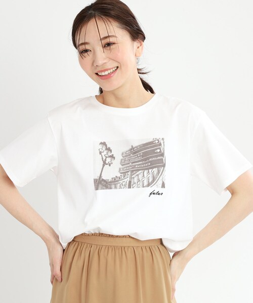 Reflect(リフレクト)の「【夏SALE/UVカット/接触冷感/マシンウォッシュ可】フォトプリントTシャツ(Tシャツ/カットソー・レディース・オフホワイト/ライトベージュ・05/07/13/15 /17/11/09)」の3枚目の写真