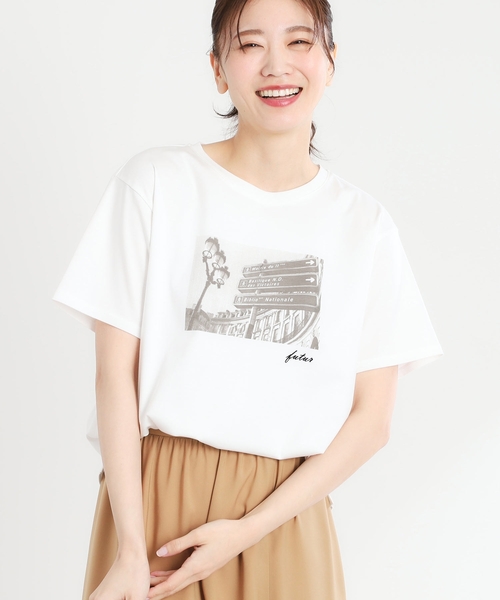 Reflect(リフレクト)の「【夏SALE/UVカット/接触冷感/マシンウォッシュ可】フォトプリントTシャツ(Tシャツ/カットソー・レディース・オフホワイト/ライトベージュ・05/07/13/15 /17/11/09)」の6枚目の写真