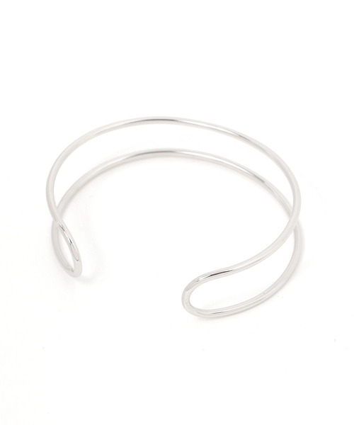 BAYFLOW（ベイフロー）の「ステンレス2ラインバングル（バングル/リストバンド・レディース・ライトグレー・FREE）」の2枚目の写真