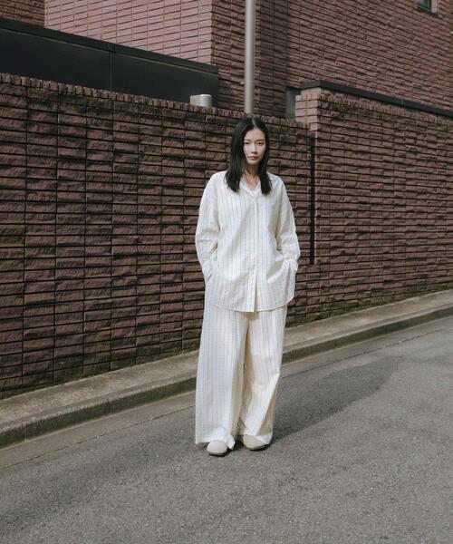 URBAN RESEARCH（アーバンリサーチ）の「new basic　インドコットンサッカーストライプパンツ（その他パンツ・レディース・ライトベージュ/レッド・FREE）」の9枚目の写真