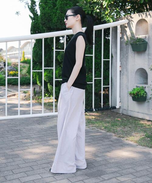 URBAN RESEARCH（アーバンリサーチ）の「new basic　インドコットンサッカーストライプパンツ（その他パンツ・レディース・ライトベージュ/レッド・FREE）」の17枚目の写真