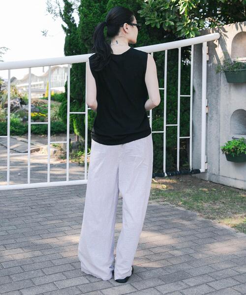 URBAN RESEARCH（アーバンリサーチ）の「new basic　インドコットンサッカーストライプパンツ（その他パンツ・レディース・ライトベージュ/レッド・FREE）」の18枚目の写真