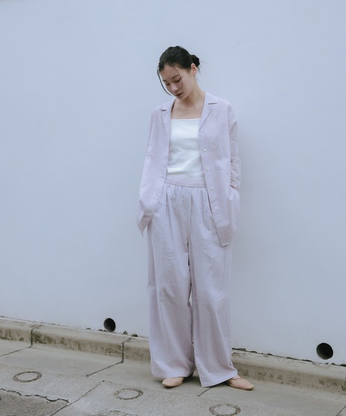 セール】new basic インドコットンサッカーストライプパンツ（その他