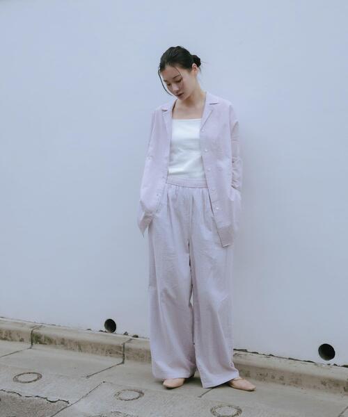 URBAN RESEARCH（アーバンリサーチ）の「new basic　インドコットンサッカーストライプパンツ（その他パンツ・レディース・ライトベージュ/レッド・FREE）」の22枚目の写真