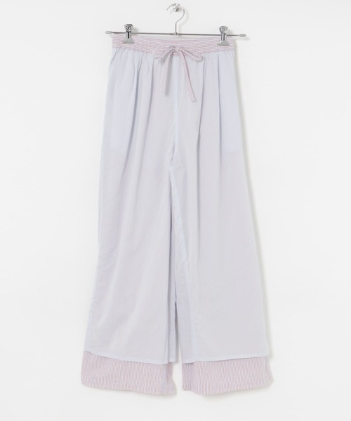 セール】new basic インドコットンサッカーストライプパンツ（その他