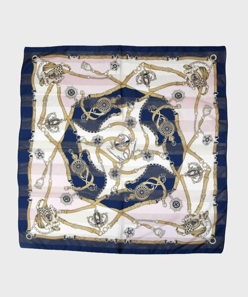 UNTITLED（アンタイトル）の「【手洗い／88cm正方形】シアー素材チェーン柄スカーフ（バンダナ/スカーフ・レディース・ライトイエロー系5/ピンク系1・99）」の2枚目の写真