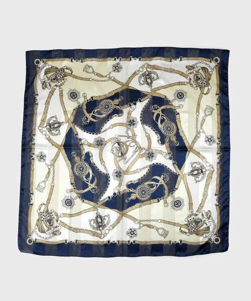 UNTITLED（アンタイトル）の「【手洗い／88cm正方形】シアー素材チェーン柄スカーフ（バンダナ/スカーフ・レディース・ライトイエロー系5/ピンク系1・99）」の3枚目の写真