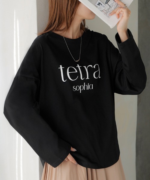 HUG.U(ハグユー)の「ロゴTシャツ(Tシャツ/カットソー・レディース・ホワイト/クリーム/ブラック/ライトブルー/ブラック系その他/ホワイト系その他・FREE)」の4枚目の写真