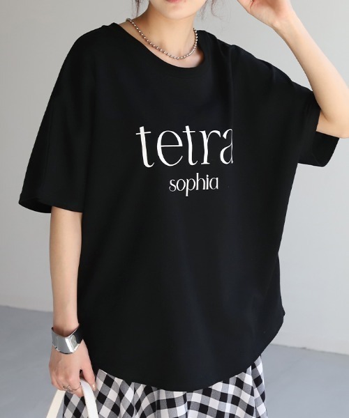 HUG.U(ハグユー)の「ロゴTシャツ(Tシャツ/カットソー・レディース・ホワイト/クリーム/ブラック/ライトブルー/ブラック系その他/ホワイト系その他・FREE)」の3枚目の写真