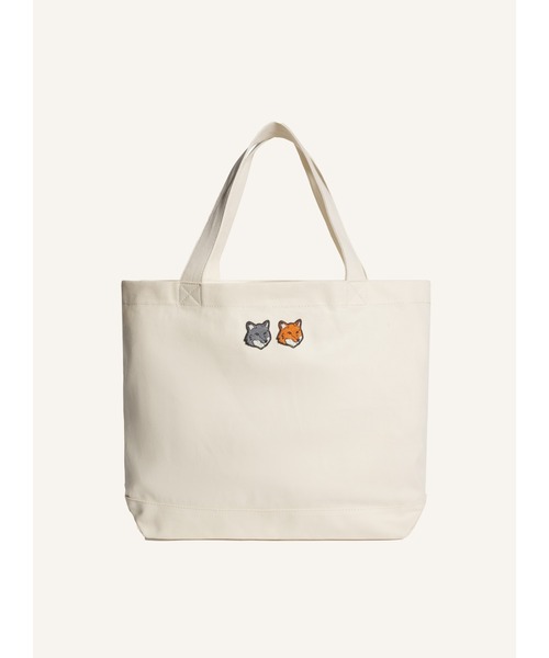Maison Kitsune(メゾンキツネ)の「DOUBLE FOX HEAD PATCH TOTE BAG(トートバッグ・レディース・キナリ/ブラック・U)」の3枚目の写真