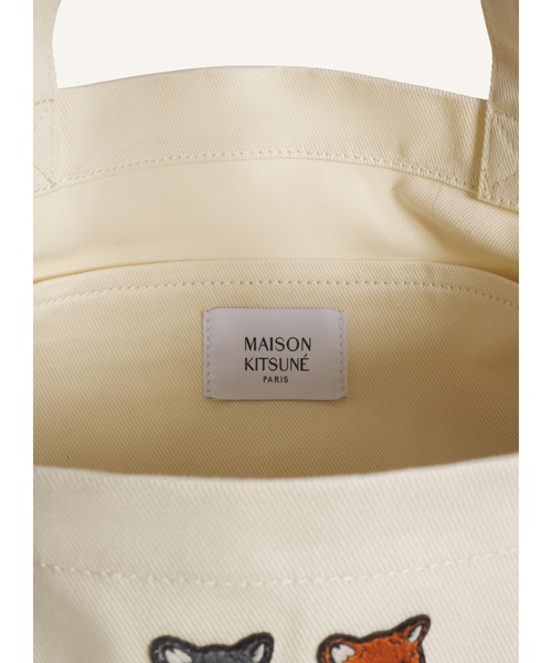 Maison Kitsune(メゾンキツネ)の「DOUBLE FOX HEAD PATCH TOTE BAG(トートバッグ・レディース・キナリ/ブラック・U)」の7枚目の写真