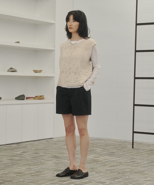Lutim by u(ルチバイユー)の「Club short pants / クラブショートパンツ(その他パンツ・レディース・ブラック/ベージュ/ナチュラル・FREE)」の4枚目の写真