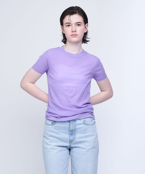 AEWEN MATOPH(イウエン マトフ)の「<AEWEN MATOPH>シアー Tシャツ(Tシャツ/カットソー・レディース・ホワイト/ブラック/オレンジ/ライラック/ダークブラウン/ダークグレー・FREE)」の14枚目の写真