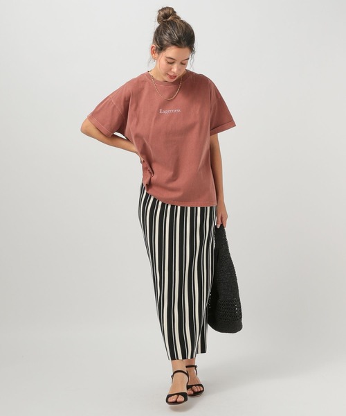 BAYFLOW（ベイフロー）の「縦長ラインですっきり]サマーニットタイトスカート（スカート・レディース・ブラック/ブラック系その他/ボルドー・SMALL/MEDIUM）」の14枚目の写真