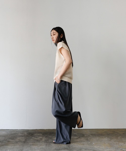 select MOCA(セレクトモカ)の「ドロップオープンメッシュニットトップス(ニット/セーター・レディース・モカ/ブラック/アイボリー/グレー・FREE)」の17枚目の写真