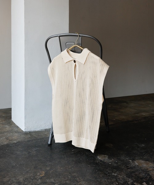 select MOCA(セレクトモカ)の「ドロップオープンメッシュニットトップス(ニット/セーター・レディース・モカ/ブラック/アイボリー/グレー・FREE)」の19枚目の写真