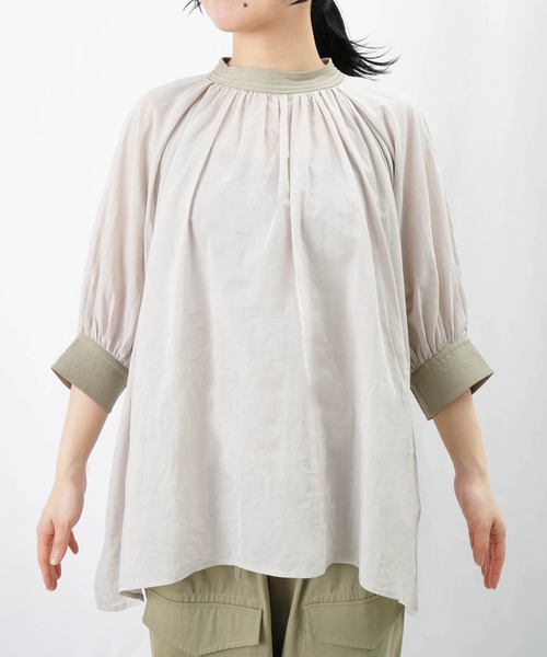 セール】LC/LLL ギャザータックチュニックブラウス（シャツ