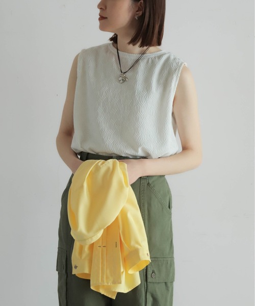 NOMBRE IMPAIR(ノンブルアンペール)の「イレギュラーブロックチェック ラウンドヘムタンク(Tシャツ/カットソー・レディース・ホワイト/チャコールグレー・FREE)」の8枚目の写真