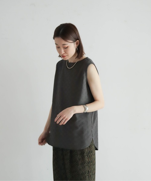 NOMBRE IMPAIR(ノンブルアンペール)の「イレギュラーブロックチェック ラウンドヘムタンク(Tシャツ/カットソー・レディース・ホワイト/チャコールグレー・FREE)」の14枚目の写真