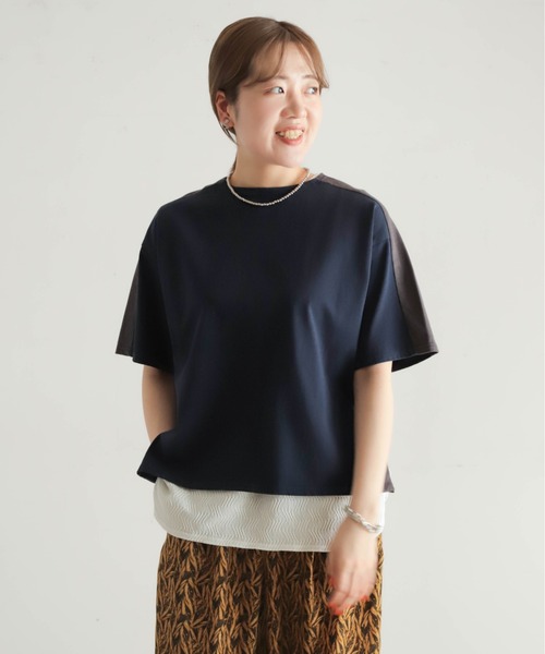 NOMBRE IMPAIR(ノンブルアンペール)の「イレギュラーブロックチェック ラウンドヘムタンク(Tシャツ/カットソー・レディース・ホワイト/チャコールグレー・FREE)」の9枚目の写真