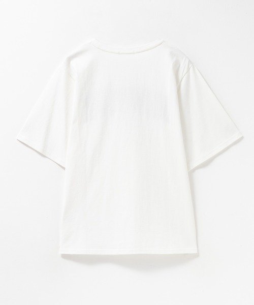 Mac-House(マックハウス)の「フラワー刺繍カレッジプリントTシャツ(Tシャツ/カットソー・レディース・ホワイト/ネイビー/グレー・M/L)」の6枚目の写真