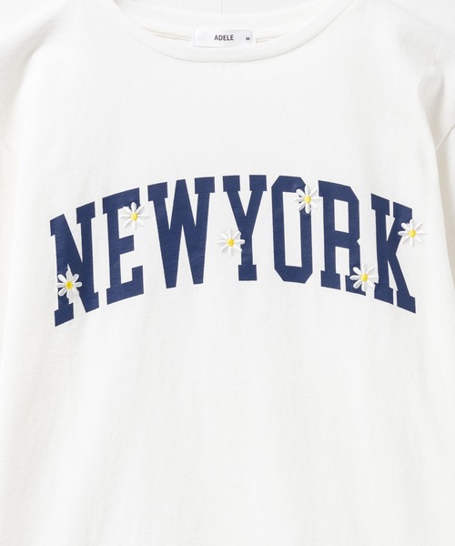 Mac-House(マックハウス)の「フラワー刺繍カレッジプリントTシャツ(Tシャツ/カットソー・レディース・ホワイト/ネイビー/グレー・M/L)」の7枚目の写真