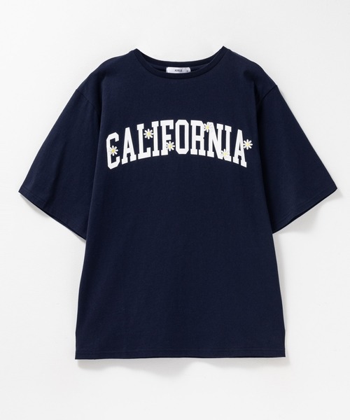 Mac-House(マックハウス)の「フラワー刺繍カレッジプリントTシャツ(Tシャツ/カットソー・レディース・ホワイト/ネイビー/グレー・M/L)」の11枚目の写真