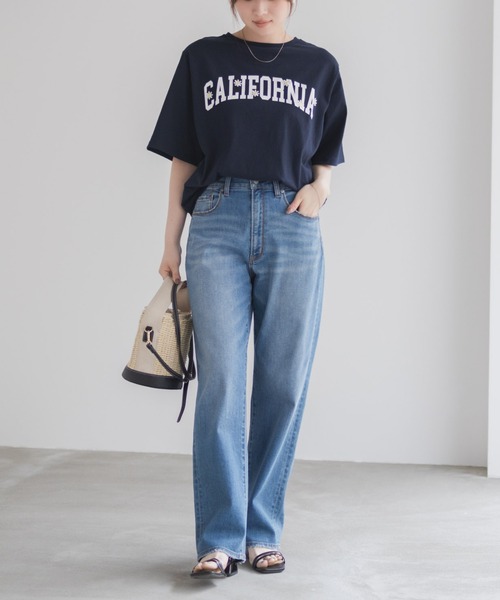 Mac-House(マックハウス)の「フラワー刺繍カレッジプリントTシャツ(Tシャツ/カットソー・レディース・ホワイト/ネイビー/グレー・M/L)」の13枚目の写真