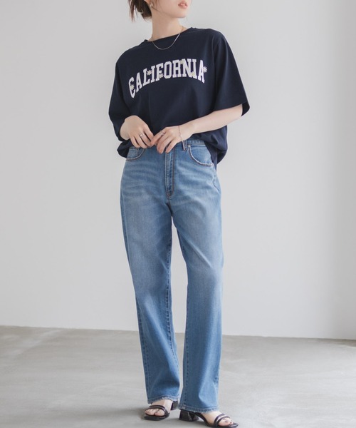 Mac-House(マックハウス)の「フラワー刺繍カレッジプリントTシャツ(Tシャツ/カットソー・レディース・ホワイト/ネイビー/グレー・M/L)」の14枚目の写真