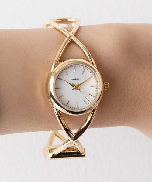 セール】【MAGASIN DE MODE Chou Chou】メタルクロスウォッチ バングル