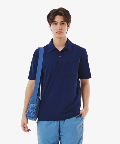 LACOSTE(ラコステ)の「速乾ストレッチシングルジャージポロシャツ(ポロシャツ・メンズ・ホワイト/ブルー/ネイビー・3/4/6/5)」の3枚目の写真