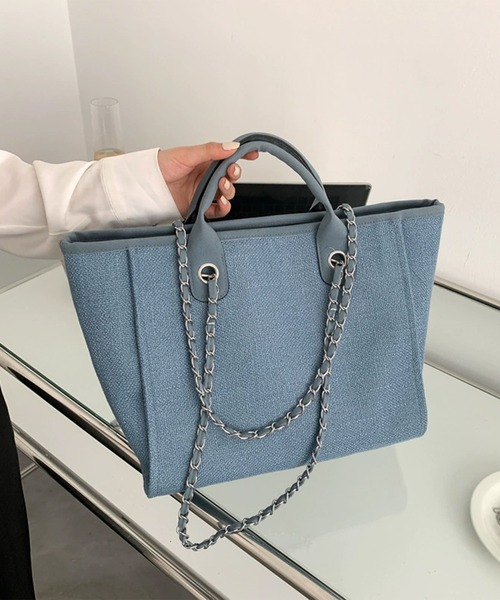 Jasmine Grandiflorum(ジャスミングランディフローラム)の「【Jasmine】チェーントートバッグ(トートバッグ・レディース・ブラック/ブルー/グレー・FREE)」の11枚目の写真