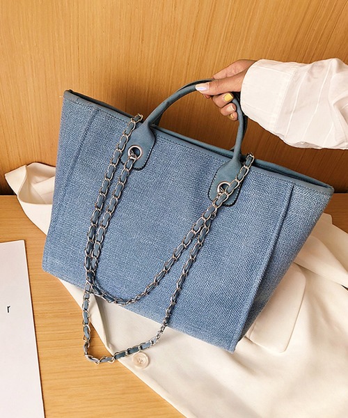 Jasmine Grandiflorum(ジャスミングランディフローラム)の「【Jasmine】チェーントートバッグ(トートバッグ・レディース・ブラック/ブルー/グレー・FREE)」の8枚目の写真