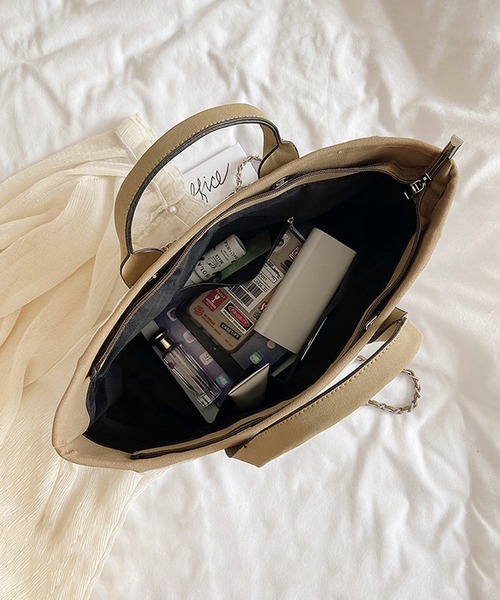 Jasmine Grandiflorum(ジャスミングランディフローラム)の「【Jasmine】チェーントートバッグ(トートバッグ・レディース・ブラック/ブルー/グレー・FREE)」の9枚目の写真