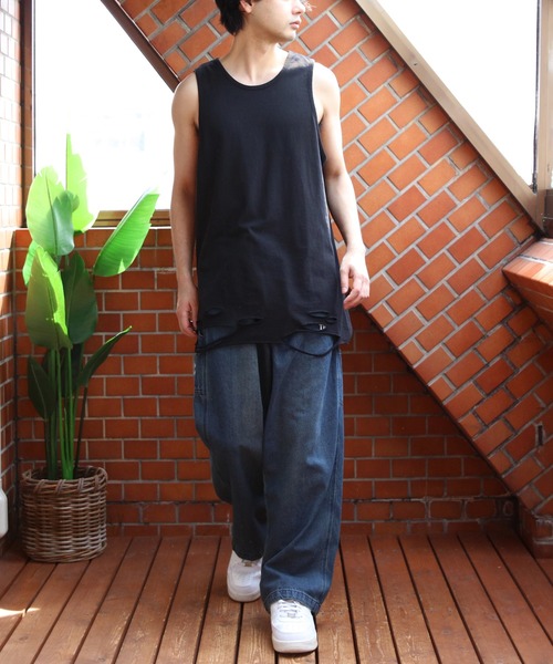 ８(eight)（エイト）の「ダメージ加工タンクトップ（タンクトップ・メンズ・ホワイト系その他/オフホワイト/チャコールグレー/ブラック/グレー系その他・FREE）」の18枚目の写真