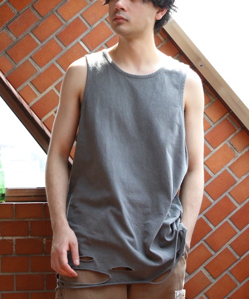 ８(eight)（エイト）の「ダメージ加工タンクトップ（タンクトップ・メンズ・ホワイト系その他/オフホワイト/チャコールグレー/ブラック/グレー系その他・FREE）」の22枚目の写真